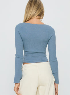 Drawn Me In Long Sleeve Top Blue