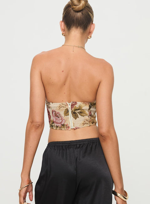 Wilsone Strapless Bustier Top Multi