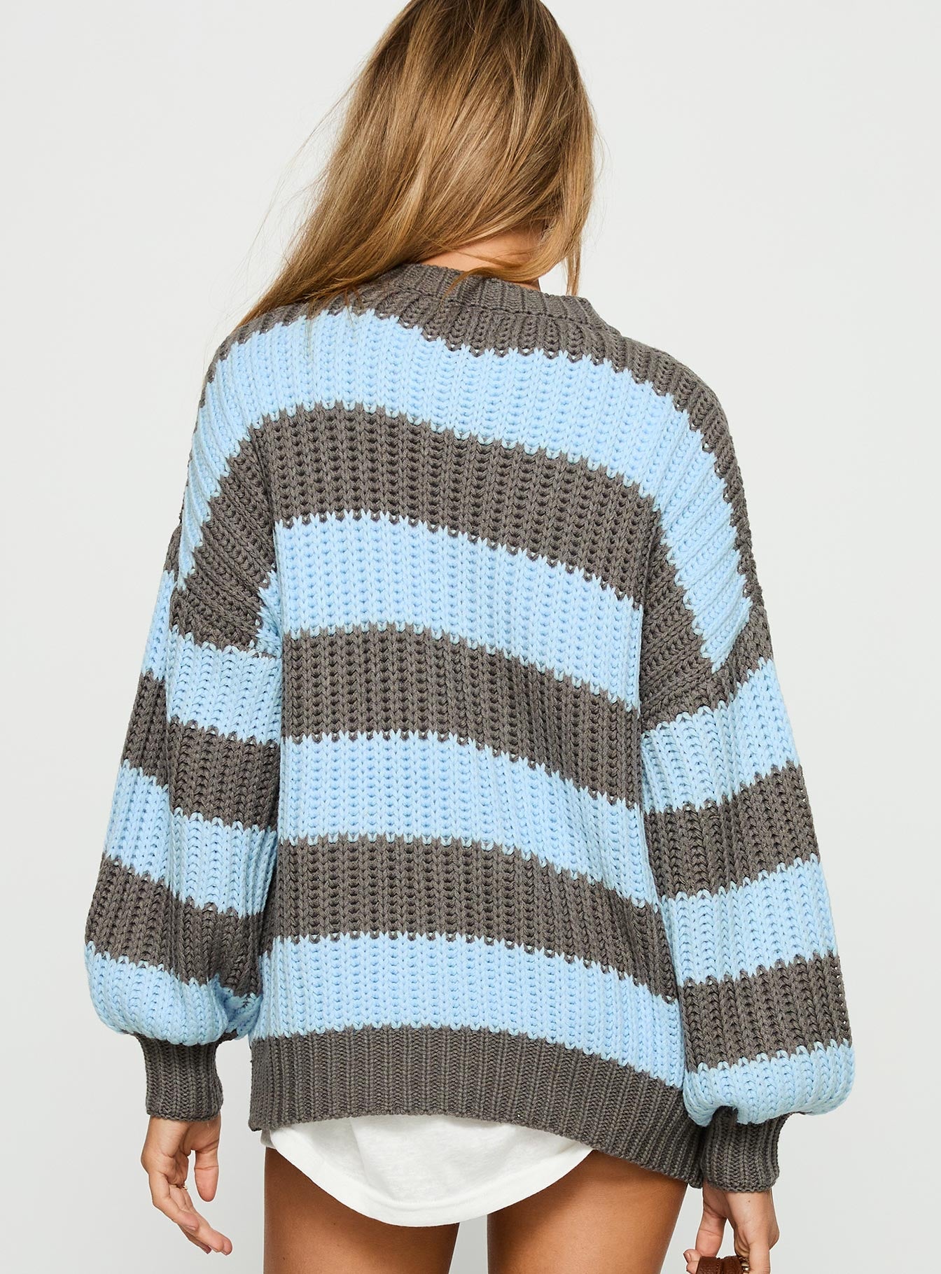 Starry Night Knit Sweater Blue Stripe