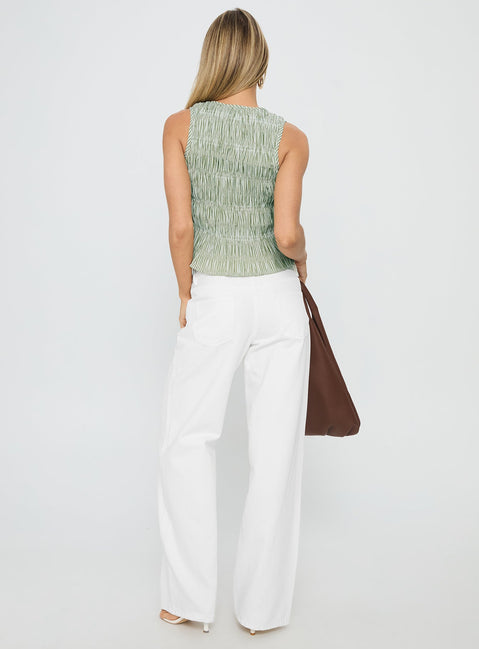 Serenitia Mid Rise Relaxed Jeans White Wash