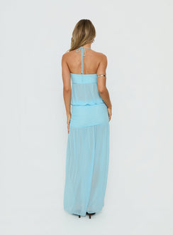 Jesemia Halter Blouson Maxi Dress Blue
