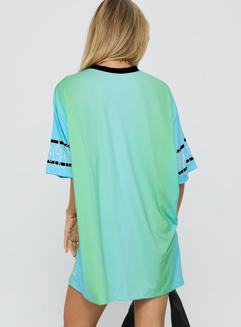 Turbo Champion Moto Jersey Top Blue / Green