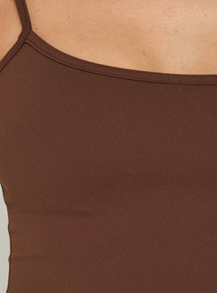 Daily Define Thin Strap Classic Tank Top Brown
