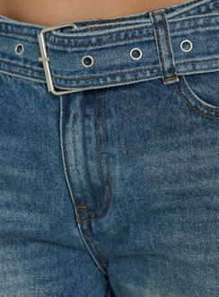 Charlotta Low Rise Super Baggy Jeans Mid Blue