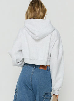 Zellah Double Ended Zipper Hoodie Grey Marle