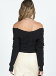 Tamas Wrap Front Sweater Black