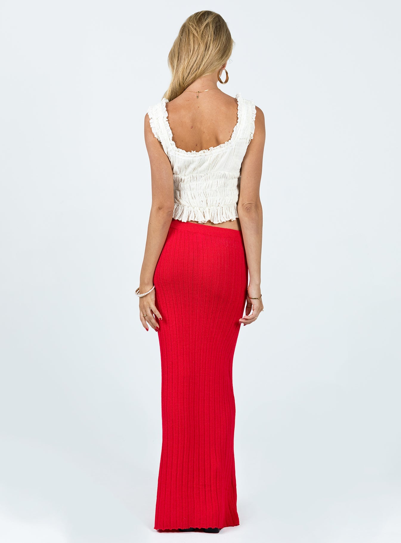 product Belle Knit Maxi Skirt Red Princess Polly  Maxi 