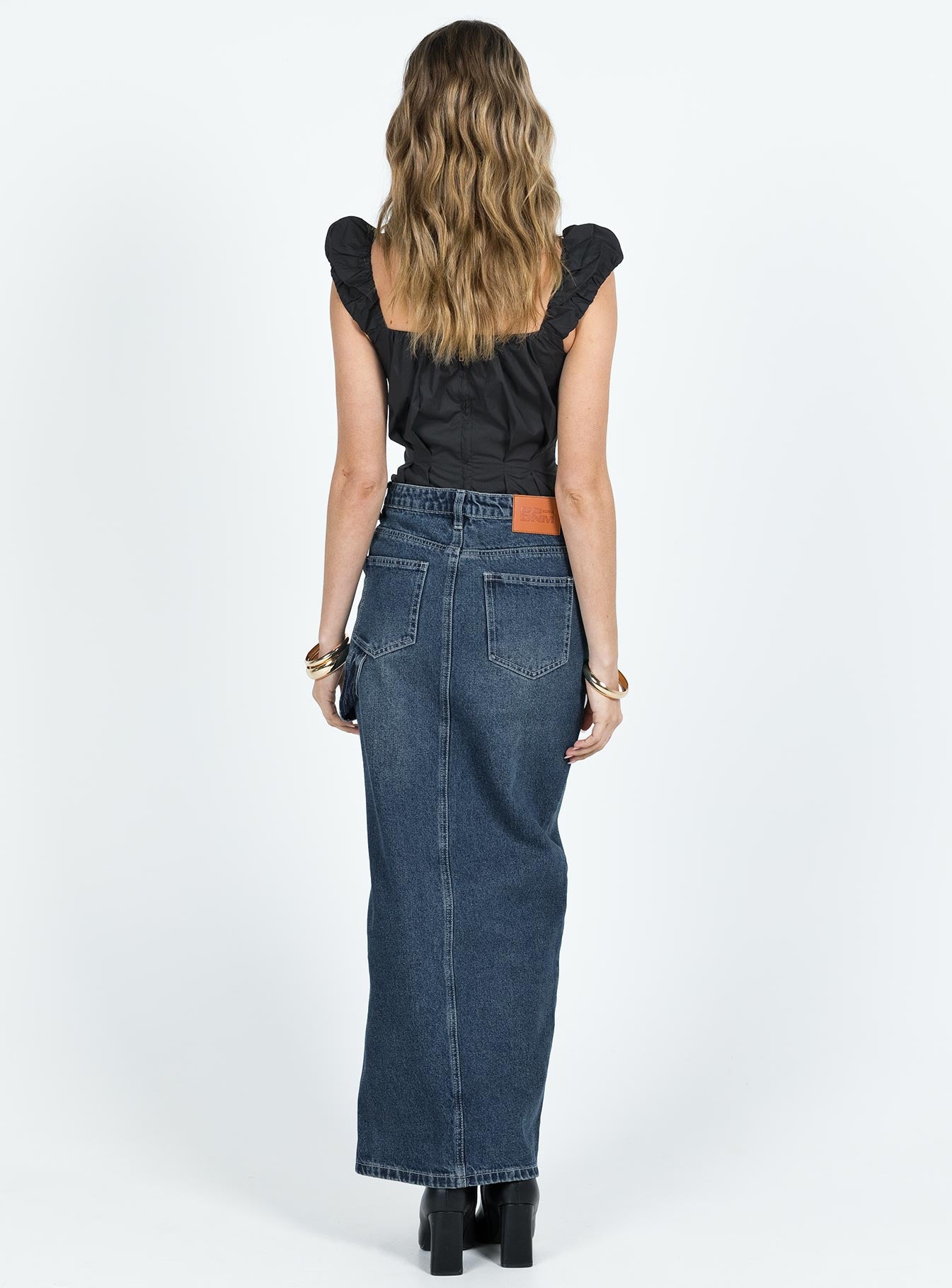 product Orillia Denim Midi Skirt Dark Wash Princess Polly  Maxi 