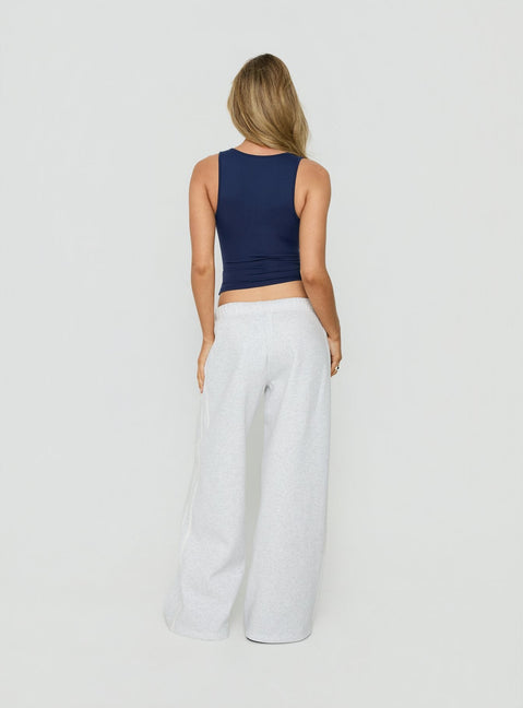 Kennah Wide Leg Sweat Pants Grey Marle