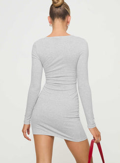 Lex Long Sleeve Mini Dress Grey Marle