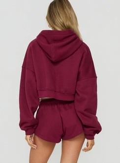 Zellah Double Ended Zipper Hoodie Cherry