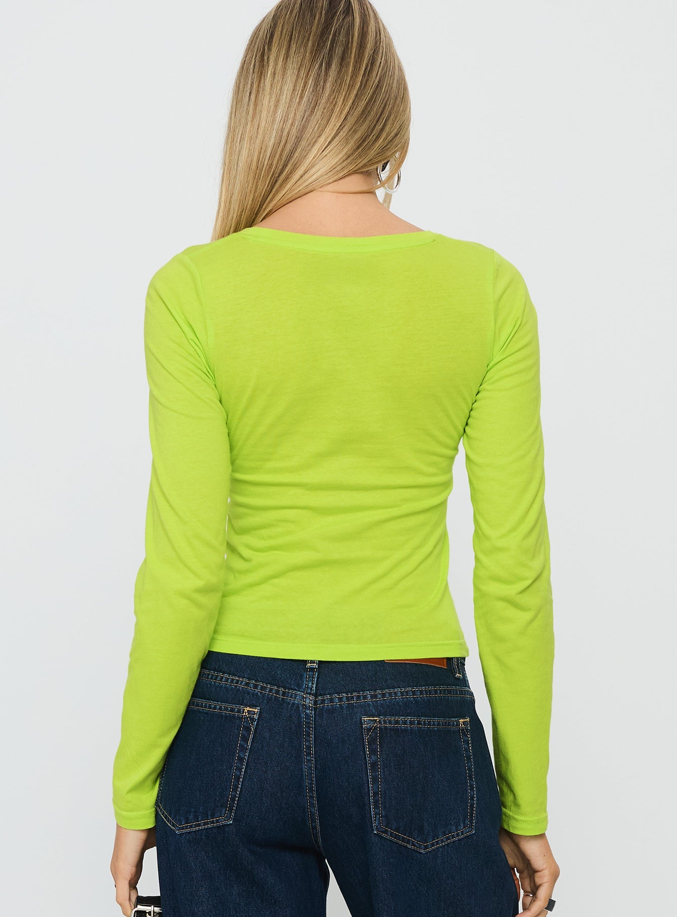 Innerblooms Long Sleeve Graphic Top Lime Green