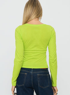 Innerblooms Long Sleeve Graphic Top Lime Green