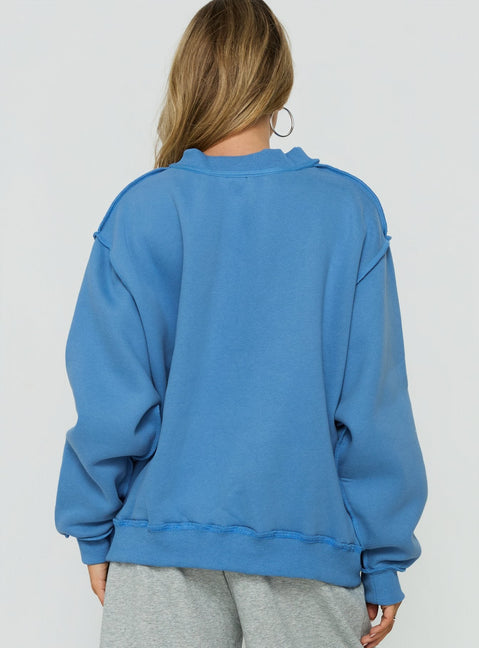 When In New York City Oversized Jumper Blue