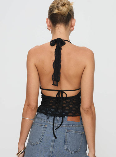 Only Angel Halter Top Black