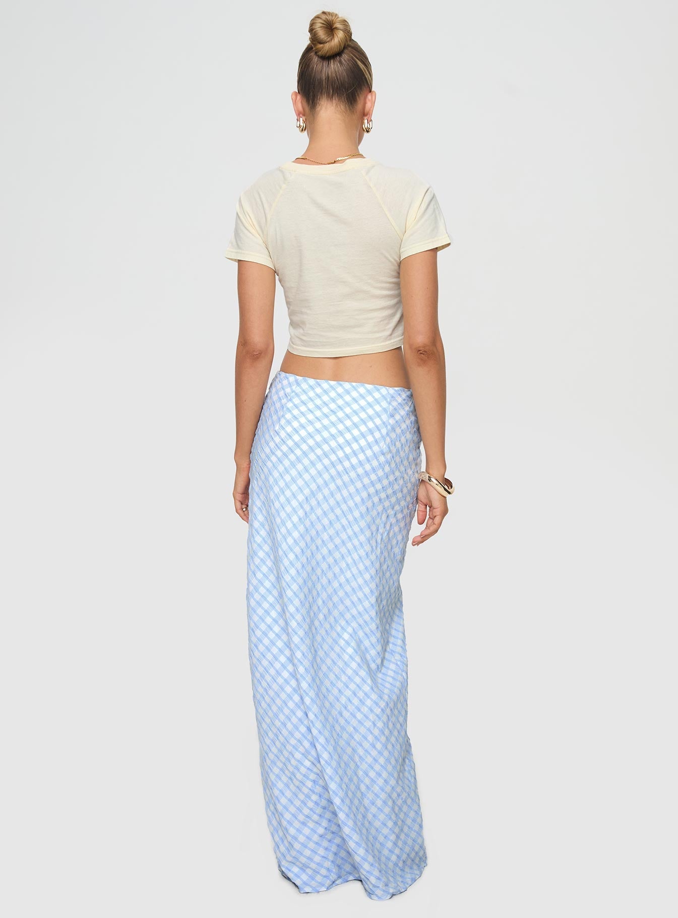 Gingham maxi skirt