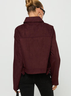 Macquarie Faux Suede Jacket Currant
