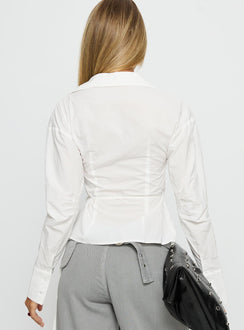Jolanna Long Sleeve Wrap Top White
