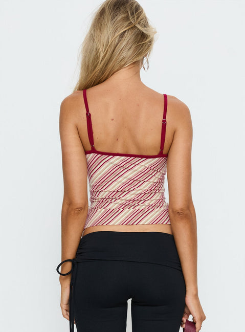 Cosmology Knit Contrast Detail Top Multi Stripe