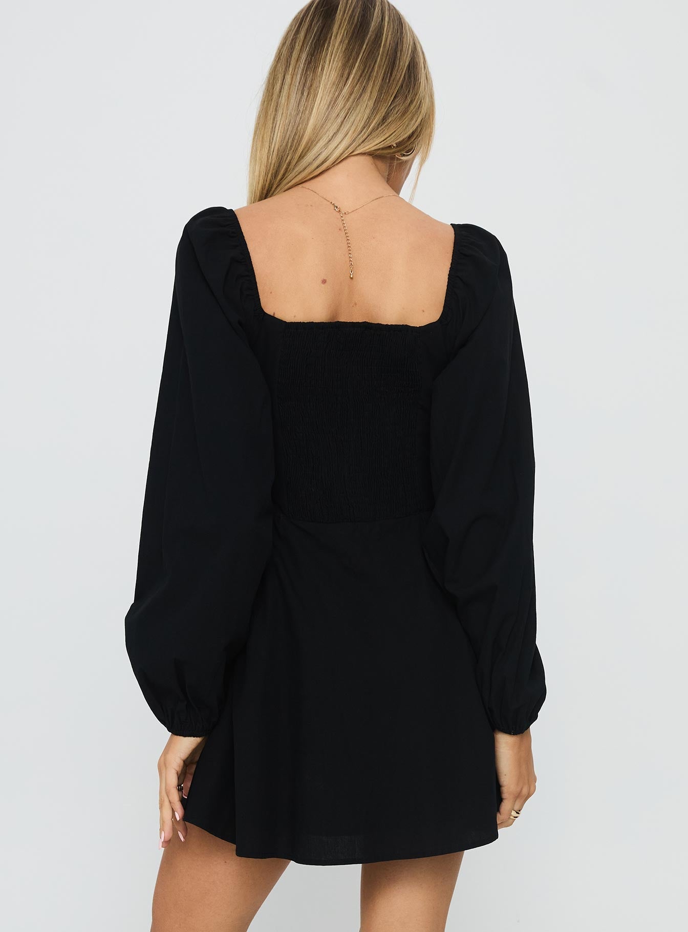 Toulouse Long Sleeve Mini Dress Black