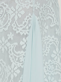 Quani Lace Midi Skirt Blue