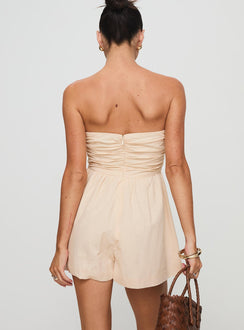 Quinelle Strapless Romper Cream