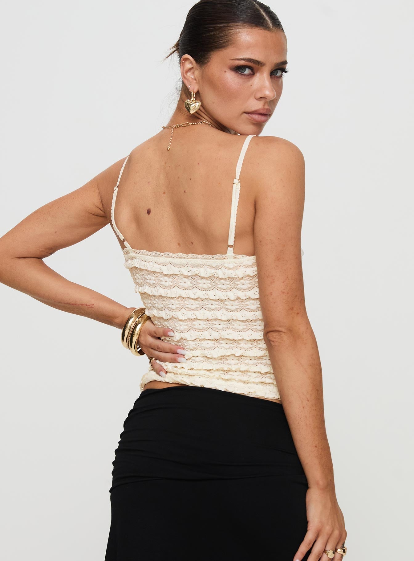 Centuries Lace Cami Top Cream