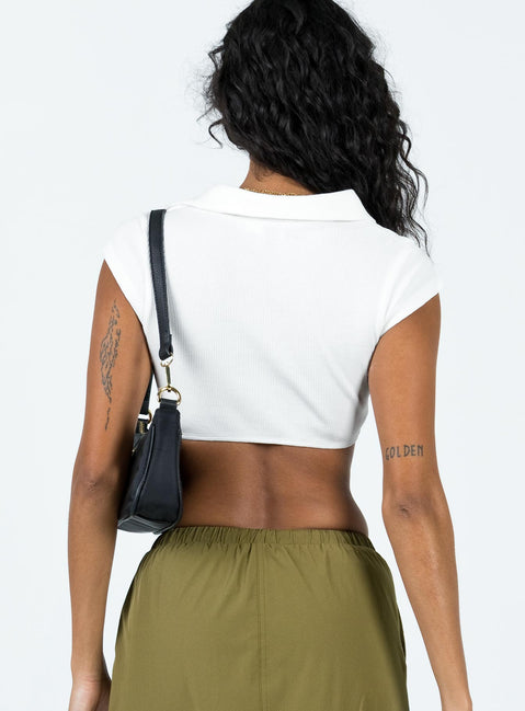 product Princess Polly Half Sleeves Square Neck  Becca Polo Top Bone