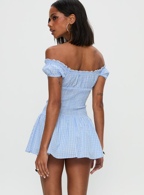 Count My Blessings Playsuit Blue Check