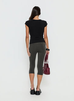 Enmu Capri Trouser Charcoal Grey