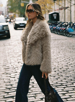 Wayland Faux Fur Jacket Grey