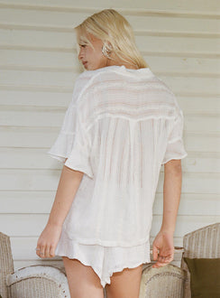 product Princess Polly Three Fourth Sleeves High Neck  Bennie Shirt White