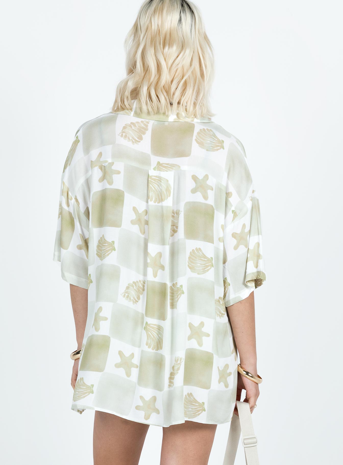 product Princess Polly Half Sleeves Square Neck  Caraliia Shirt Green