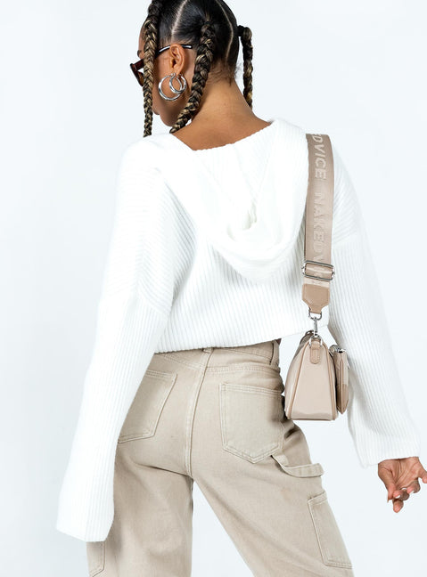 Benson Cropped Sweater White Cropped 
