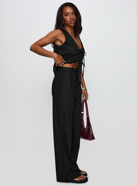 Elegance Tie Front Set Black