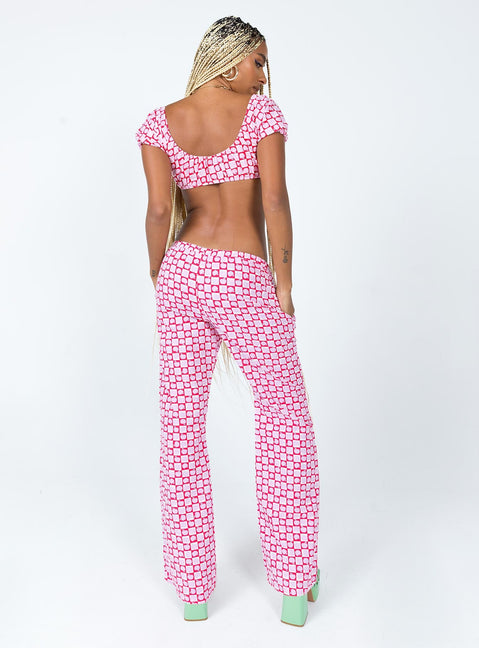 product Princess Polly  Motel Raya Trouser Apple Check Blush Red