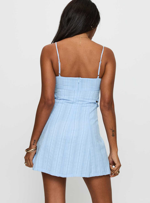 Living Easy Cut Out Mini Dress Blue