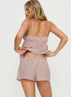 Chill Club Sleep Boxer Shorts Red / White Stripe