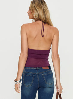 Averee Halter Top Plum Sparkle