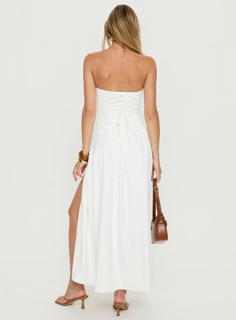 Meredithe Strapless Maxi Dress White