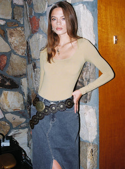 product Batkins Maxi Skirt Dark Wash Denim Tall Princess Polly  