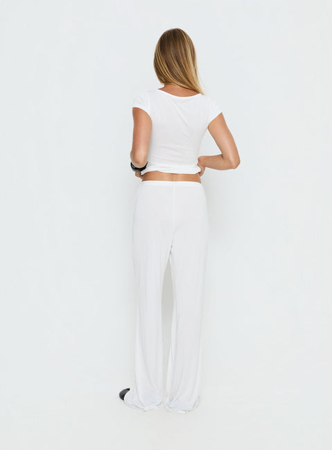 Gavrielle Jersey Wide Leg Pants White