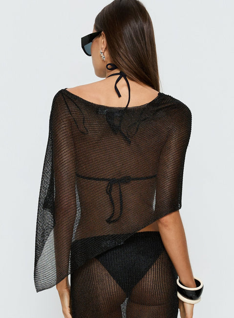 Luminous Sheer Poncho Black