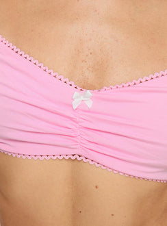 Bralette Front ruching, adjustable straps, clasp fastening at back, lace trim detail Good stretch, fully lined 