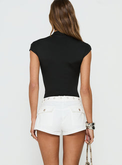 Darsee Cargo Mini Shorts White