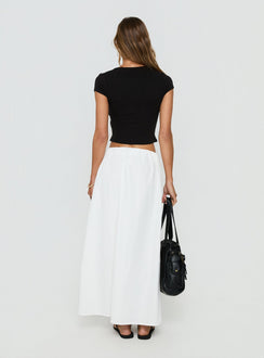 Lunea Concealed Waistband Maxi Skirt White