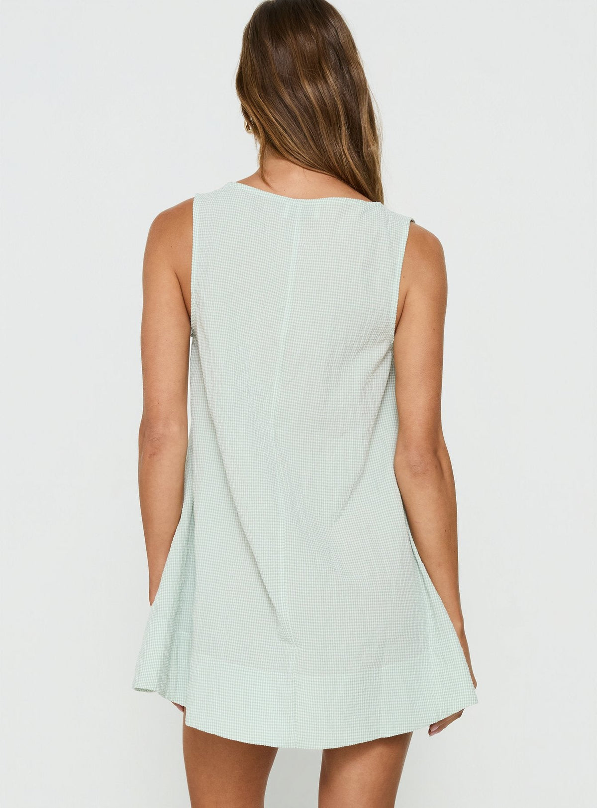 Eberta Frill Detail Swing Mini Dress Check