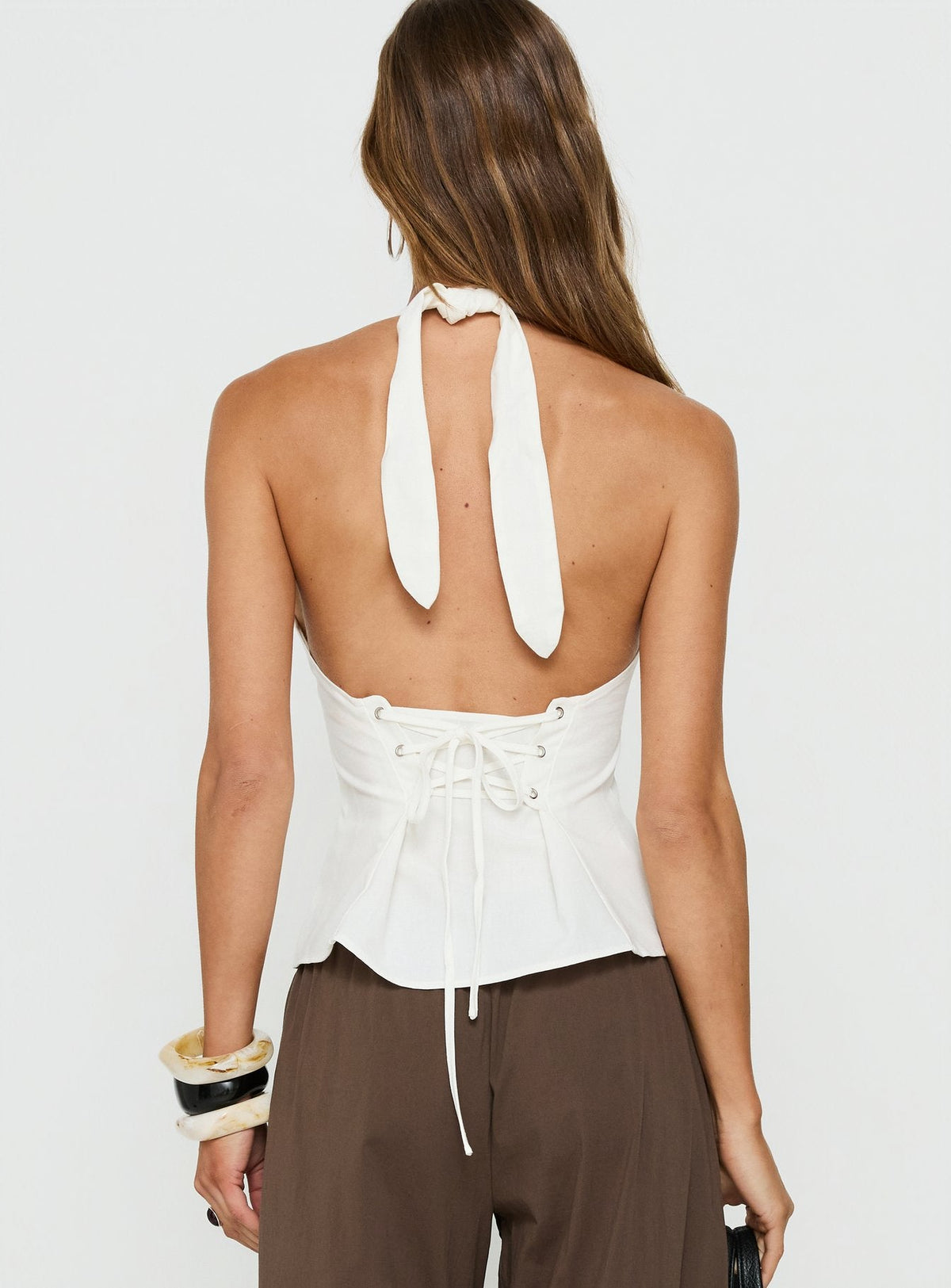 Eyes For You Halter Top White