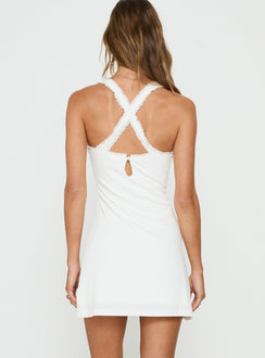 Elliena Pointelle Mini Dress White
