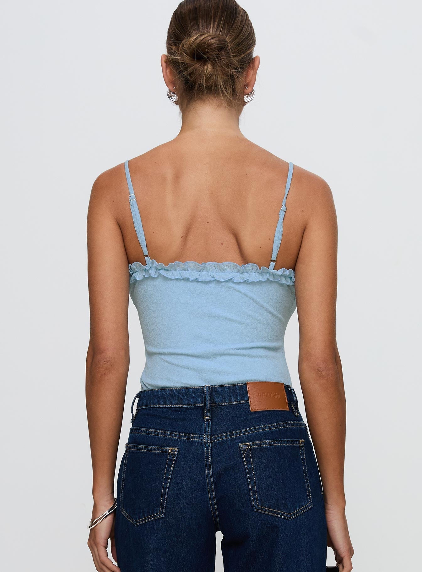 Rhyde Plunging Frill Bodysuit Blue